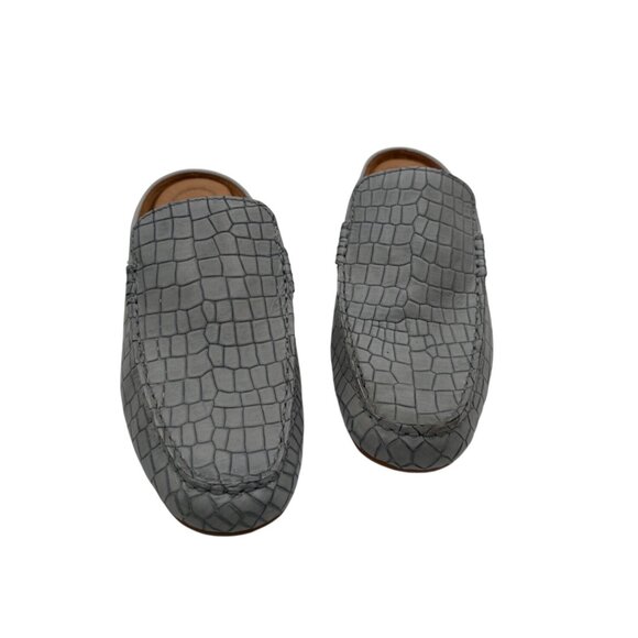 Born Size 7M Leather Womens Gray Croc-Embossed Slip-On Loafers - Picture 10 of 14